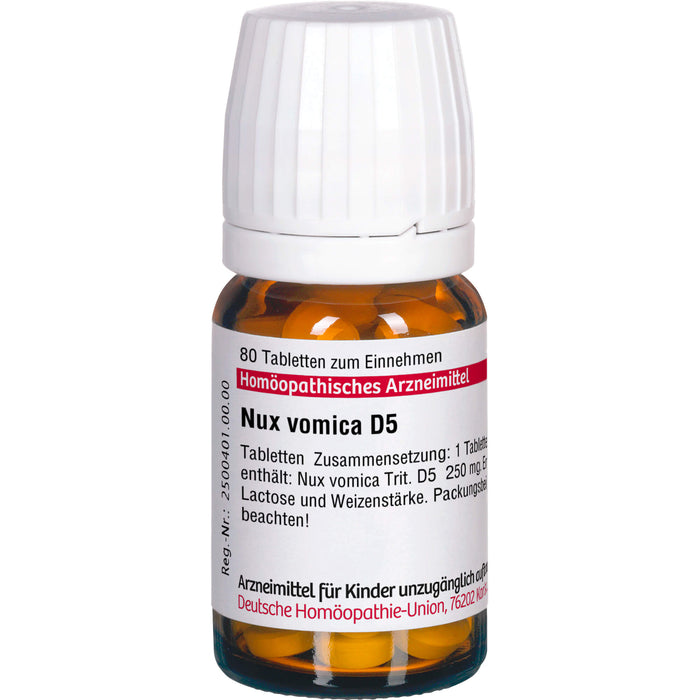 Nux vomica D5 DHU Tabletten, 80 St. Tabletten