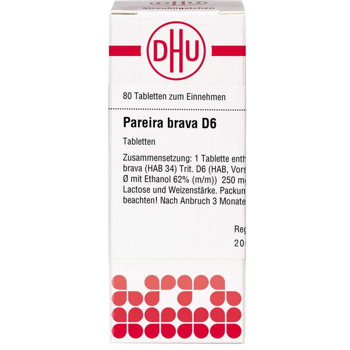 DHU Pareira brava D6 Tabletten, 80 pc Tablettes