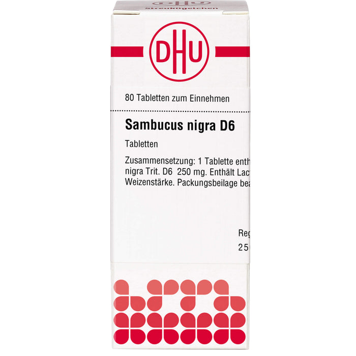 DHU Sambucus nigra D6 Tabletten, 80 pc Tablettes