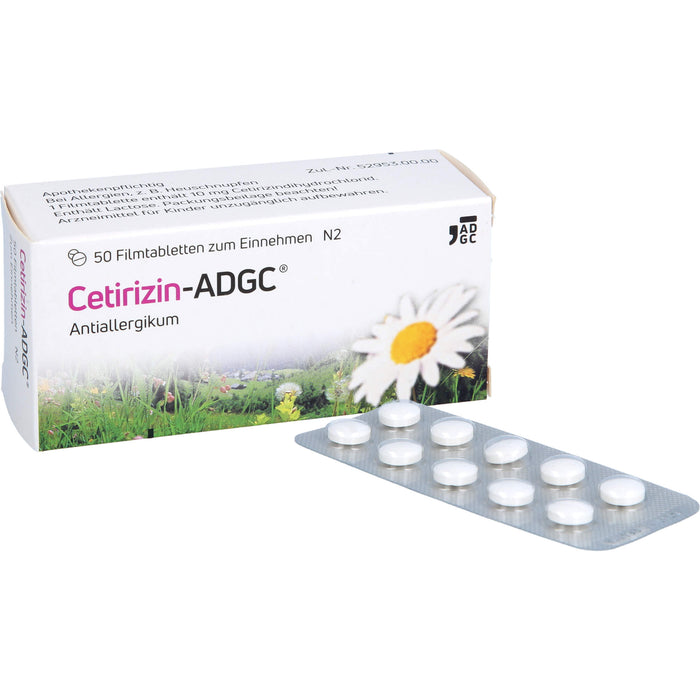 Cetirizin-ADGC Filmtabletten bei Allergien, 50 pc Tablettes