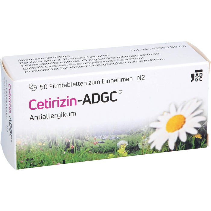 Cetirizin-ADGC Filmtabletten bei Allergien, 50 pc Tablettes