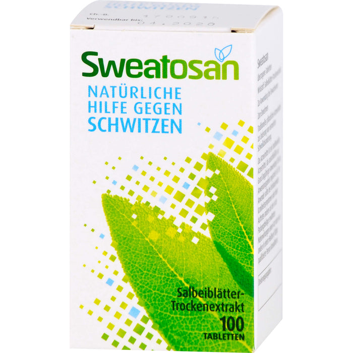 Sweatosan Tabletten natürliche Hilfe gegen Schwitzen, 100 pc Tablettes