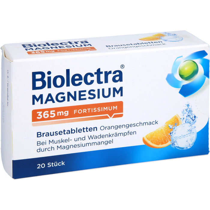 Biolectra Magnesium 365 mg fortissimum Brausetabletten Orangengeschmack, 20 St BTA