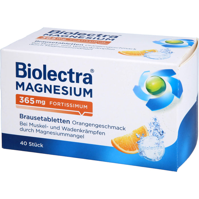 Biolectra Magnesium 365 mg fortissimum Brausetabletten Orangengeschmack, 40 pc Tablettes