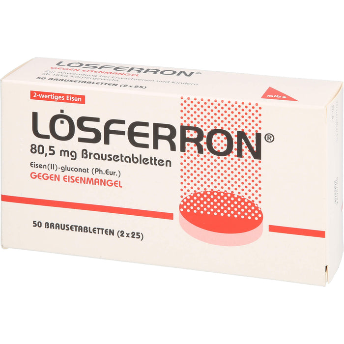 LOSFERRON Brausetabletten gegen Eisenmangel, 50 pc Comprimés effervescents