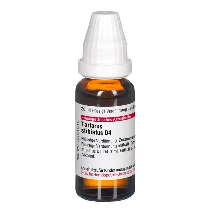 Tartarus stibiatus D4 DHU Dilution, 20 ml Lösung