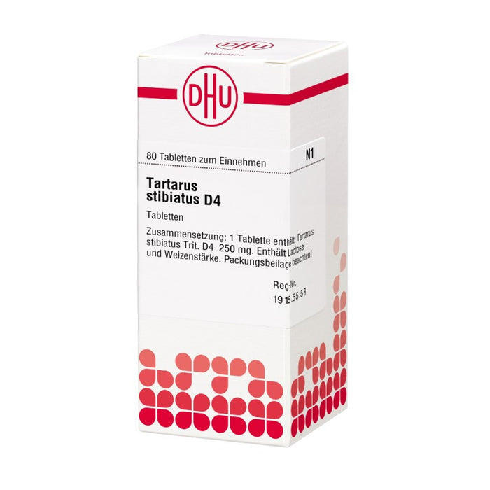 Tartarus stibiatus D4 DHU Tabletten, 80 St. Tabletten