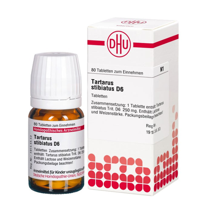 DHU Tartarus stibiatus D6 Tabletten, 80 pc Tablettes