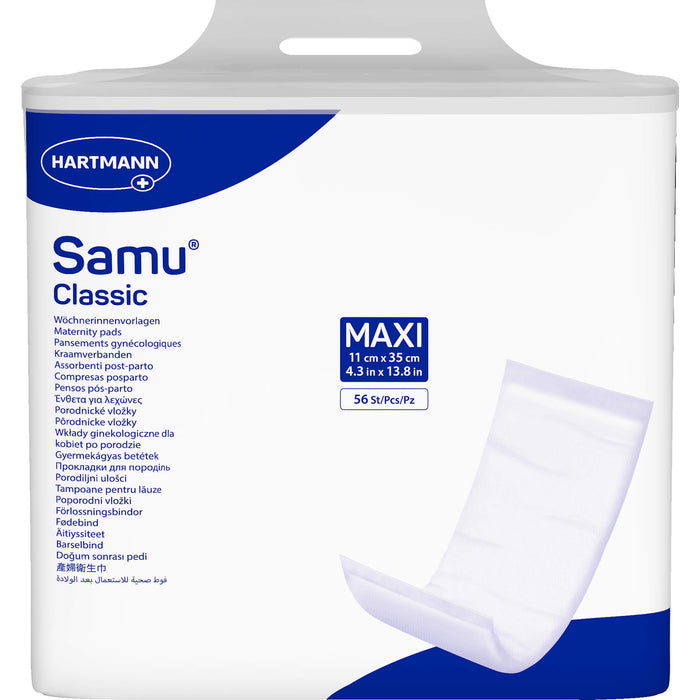 HARTMANN Samu Wöchnerinnenvorlagen Classic maxi 11 x 35 cm, 56 pcs. Templates