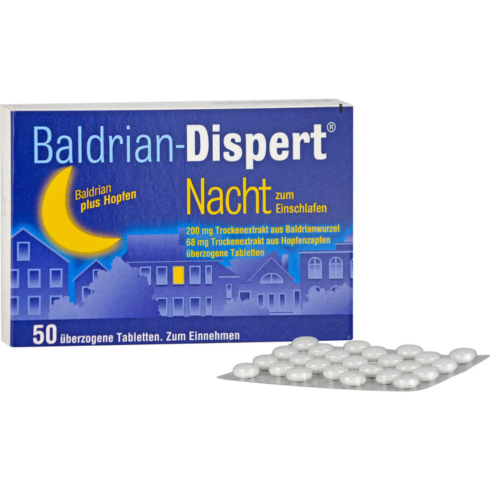 Baldrian-Dispert Nacht zum Einschlafen, 50 pc Tablettes