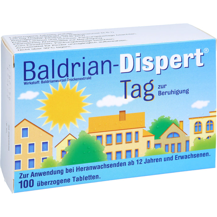 Baldrian-Dispert Tag überzogene Tabletten zur Beruhigung, 100 pc Tablettes