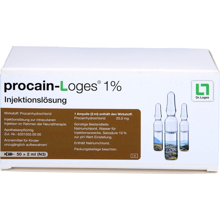 Procain-Loges 1 % Injektionslösung Ampullen, 50 St. Ampullen