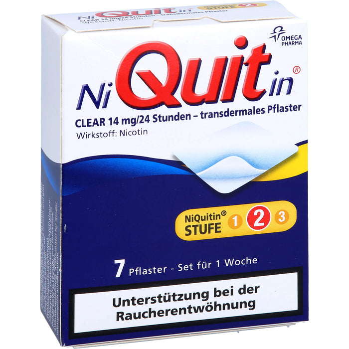 NiQuitin CLEAR 14 mg/24 Stunden - transdermales Pflaster, 7 St. Pflaster