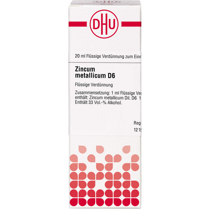 DHU Zincum metallicum D6 Dilution, 20 ml Lösung