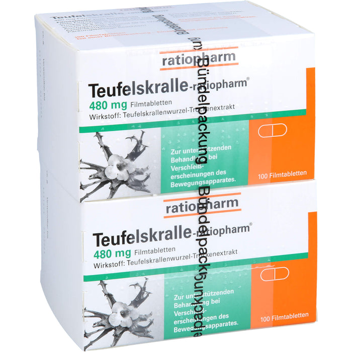 Teufelskralle-ratiopharm Filmtabletten bei Verschleißerscheinungen des Bewegungsapparates, 200 pcs. Tablets