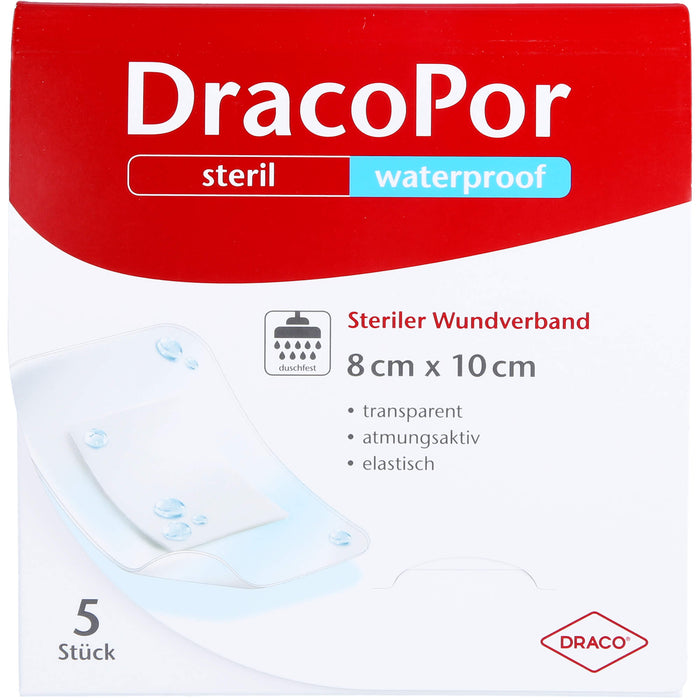 DracoPor steriler Wundverband waterproof 8 cm x 10 cm transparent, 5 pcs. Wound dressings