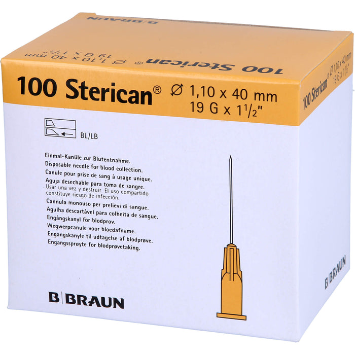 Sterican Kanülen 19GX1 1/2 1,1X40mm, 100 St KAN