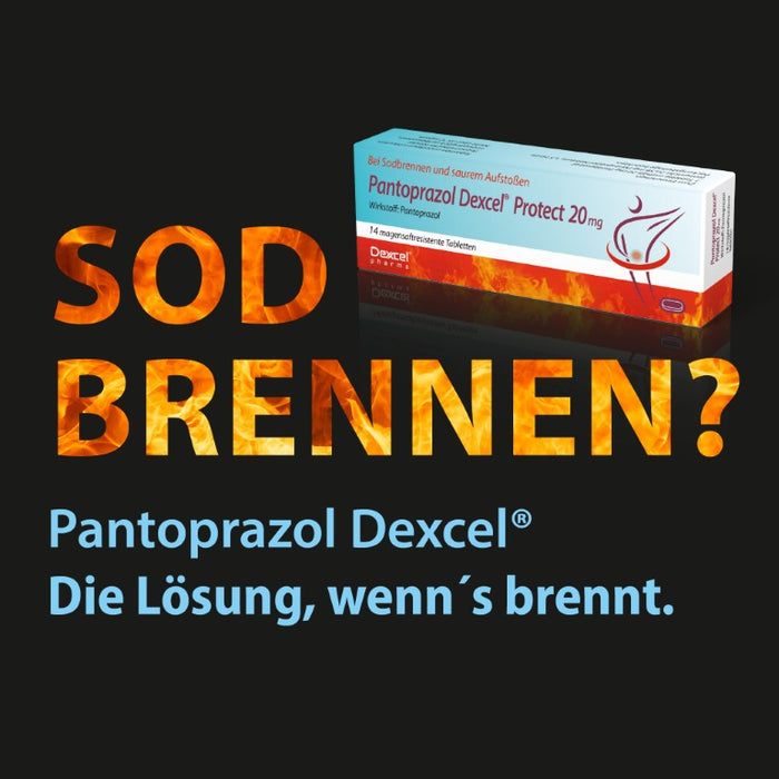 Pantoprazol Dexcel Protect 20 mg Tabletten bei Sodbrennen und saurem Aufstoßen, 14 pcs. Tablets