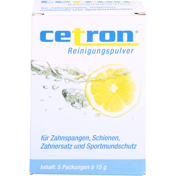 cetron Reinigungspulver für Zahnspangen, Schienen, Zahnersatz und Sportmundschutz, 5 St. Beutel