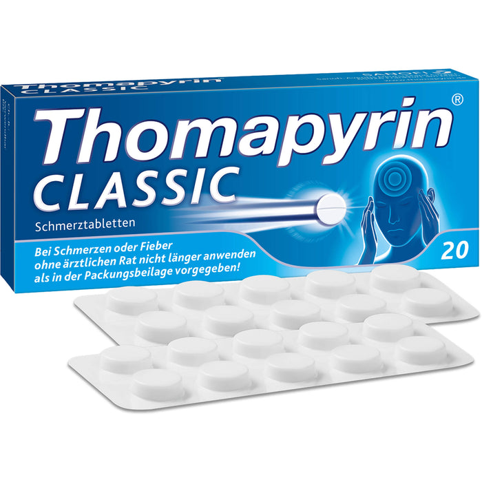 Thomapyrin classic Schmerztabletten Original von Sanofi-Aventis, 20 pc Tablettes