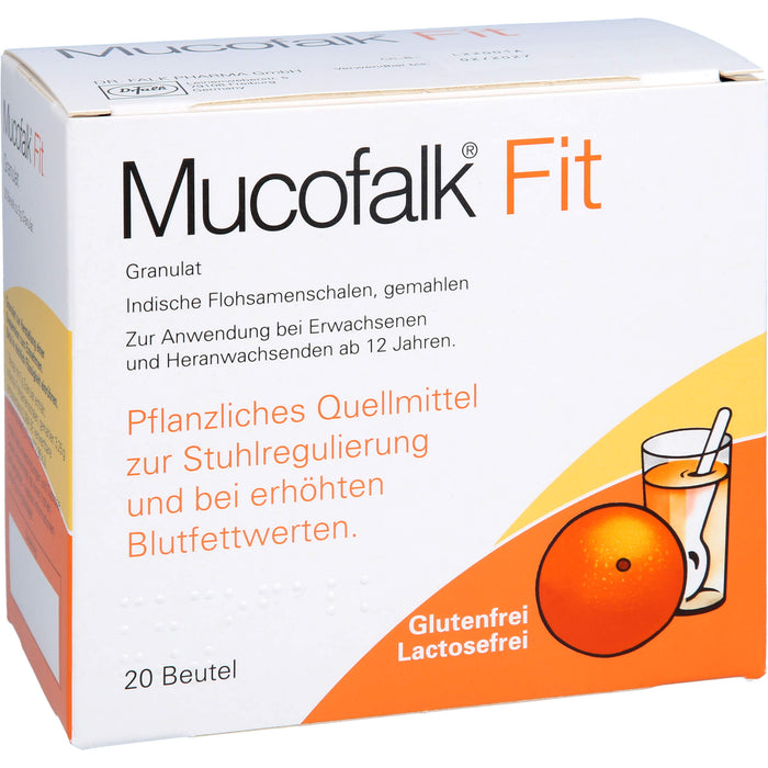 Mucofalk Fit Granulat zur Stuhlregulierung und bei erhöhten Blutfettwerten, 20 pcs. Sachets