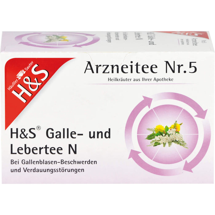 H&S Galle- und Lebertee N Arzneitee Nr. 5 Filterbeutel, 20 pc Sac filtrant