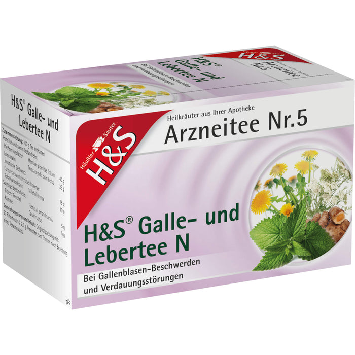 H&S Galle- und Lebertee N Arzneitee Nr. 5 Filterbeutel, 20 pcs. Filter bag