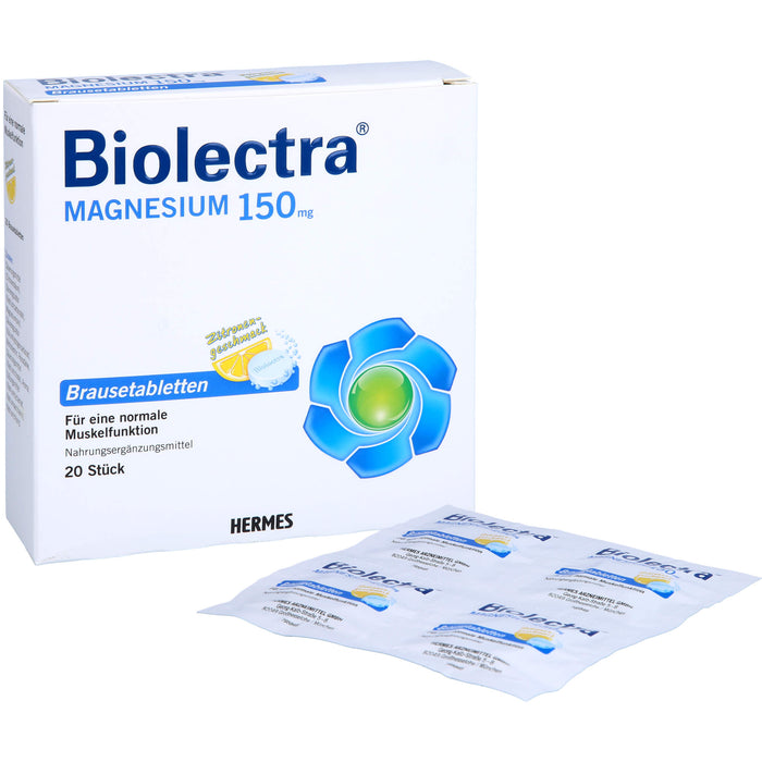 Biolectra Magnesium 150 mg Brausetabletten Zitronengeschmack, 20 pcs. Tablets