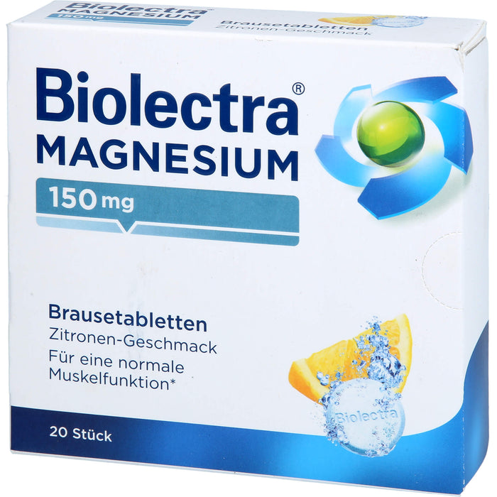 Biolectra Magnesium 150 mg Brausetabletten Zitronengeschmack, 20 pcs. Tablets