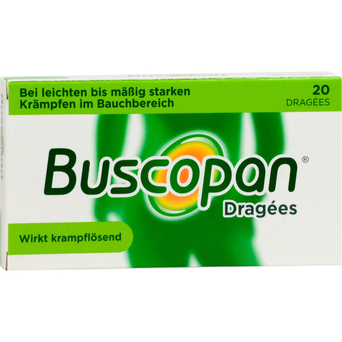 Buscopan Dragees bei Krämpfen des Magen-Darm-Traktes, 20 pc Tablettes