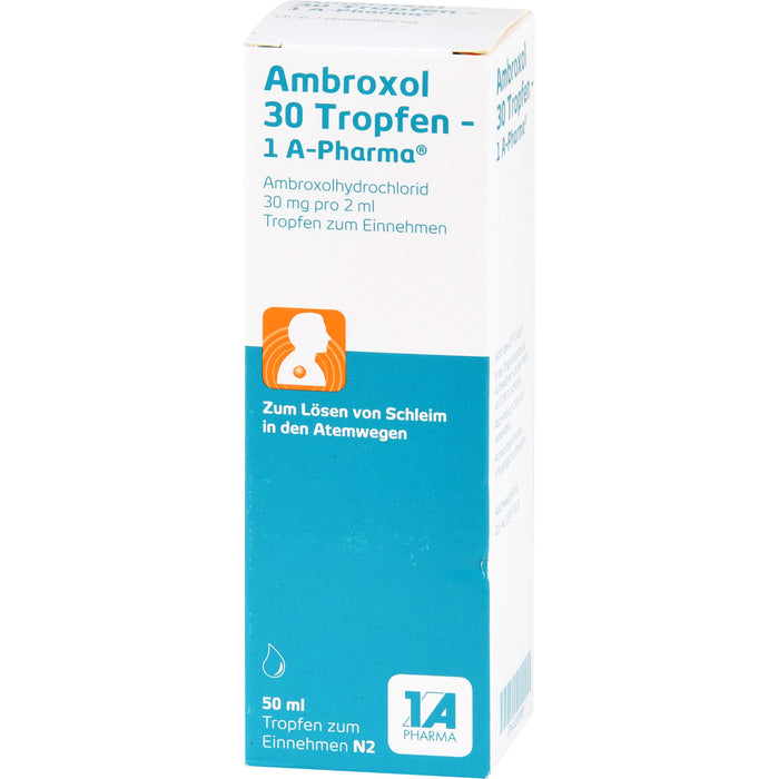 1A Pharma Ambroxol 30 Tropfen zum Lösen von Schleim in den Atemwegen, 50 ml Lösung