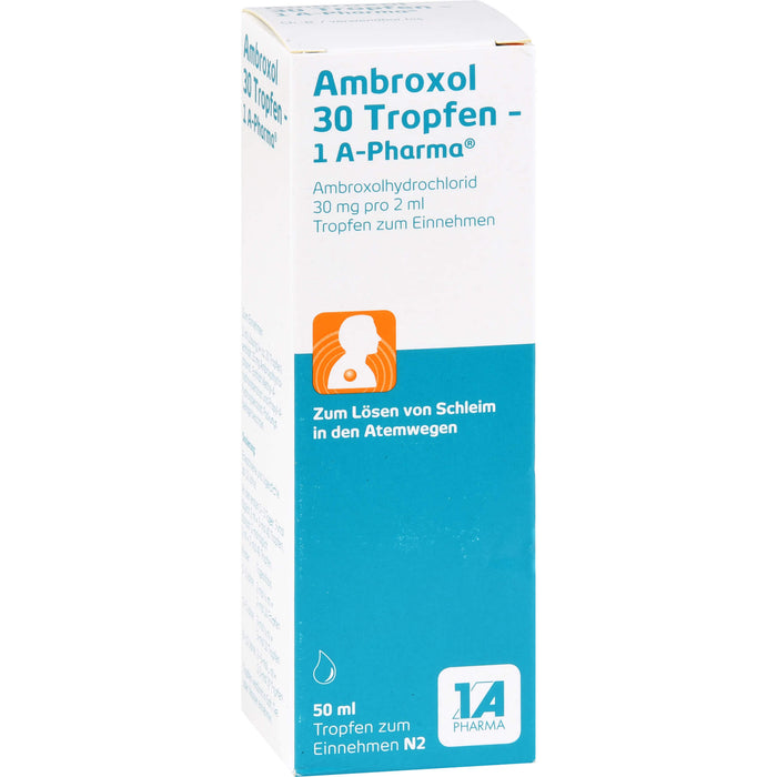 1A Pharma Ambroxol 30 Tropfen zum Lösen von Schleim in den Atemwegen, 50 ml Lösung