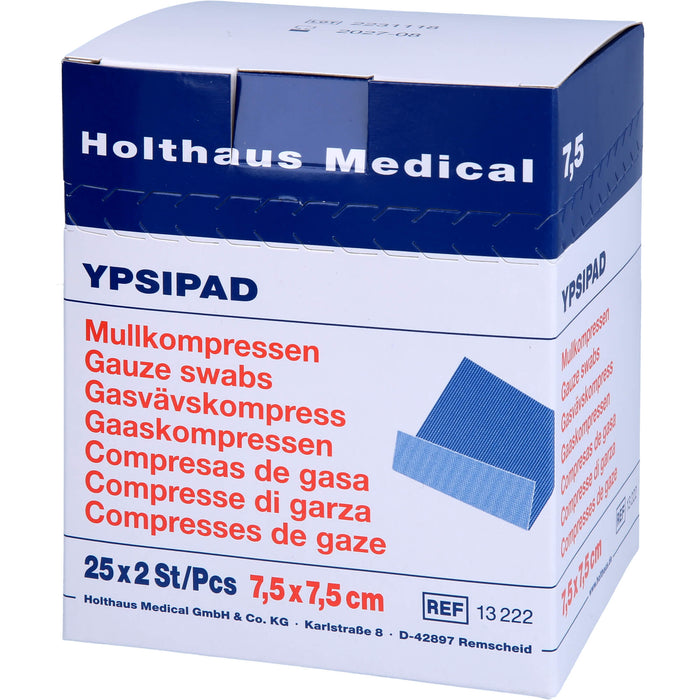 Mullkompressen 8-fach steril YPSIPAD 7,5x7,5cm, 25X2 St KOM