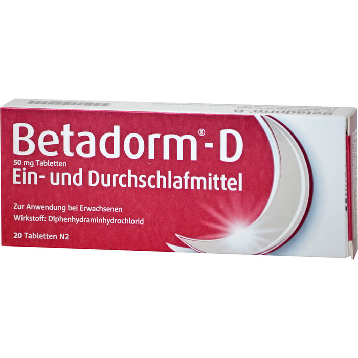 Betadorm-D 50 mg Tabletten Ein-und Durchschlafmittel, 20 pc Tablettes