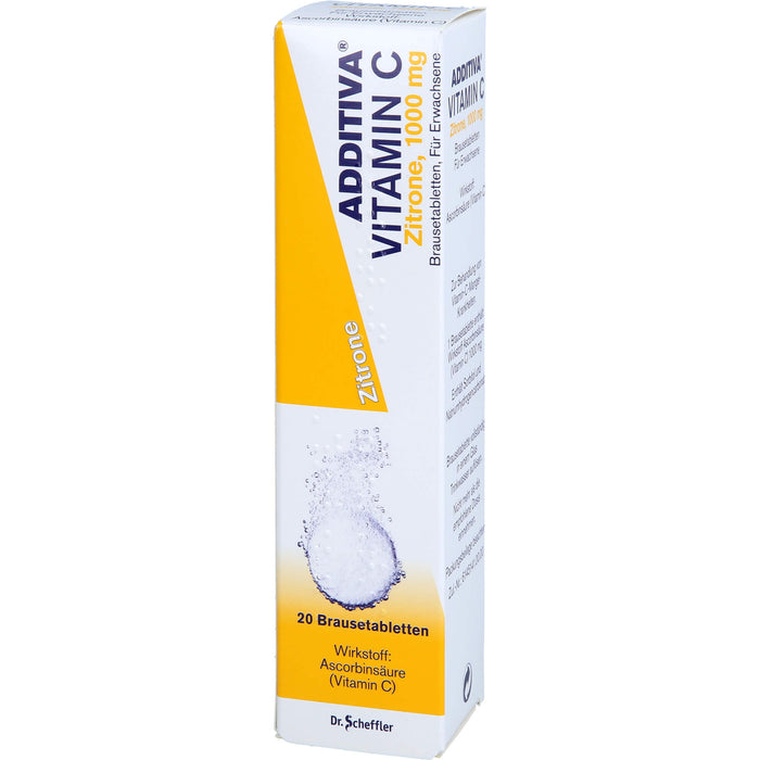 ADDITIVA Vitamin C 1000 mg Zitrone Brausetabletten, 20 pcs. Tablets