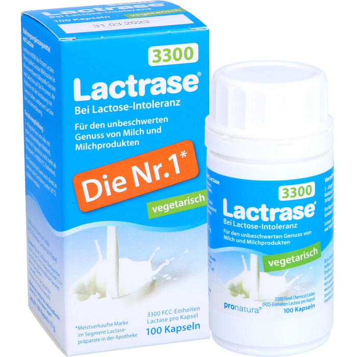 Lactrase 3300 vegetarisch bei Lactose-Intoleranz Kapseln, 100 pcs. Capsules