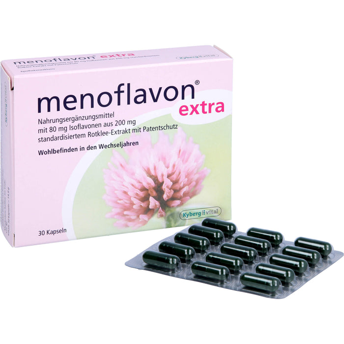 Menoflavon extra Kapseln für Wohlbefinden in den Wechseljahren, 30 pcs. Capsules