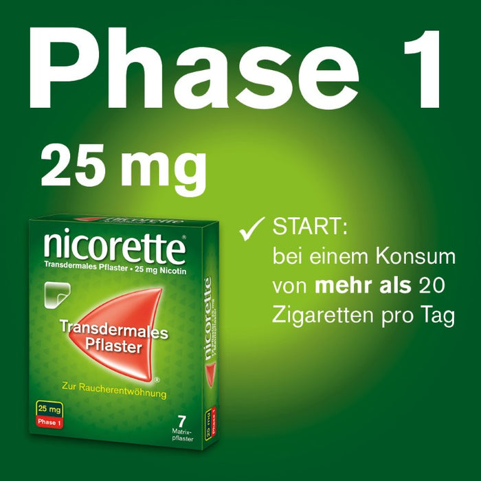 nicorette TX Pflaster 25 mg Nicotin zur Raucherentwöhnung, 7 pc Pansement