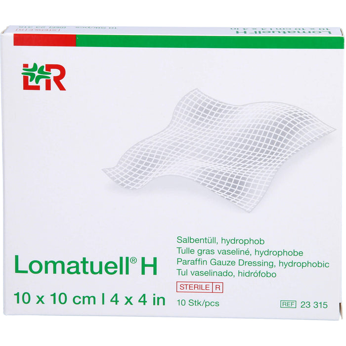 Lomatuell H 10 cm x 10 cm sterile Salbentüll, 10 pcs. dressing