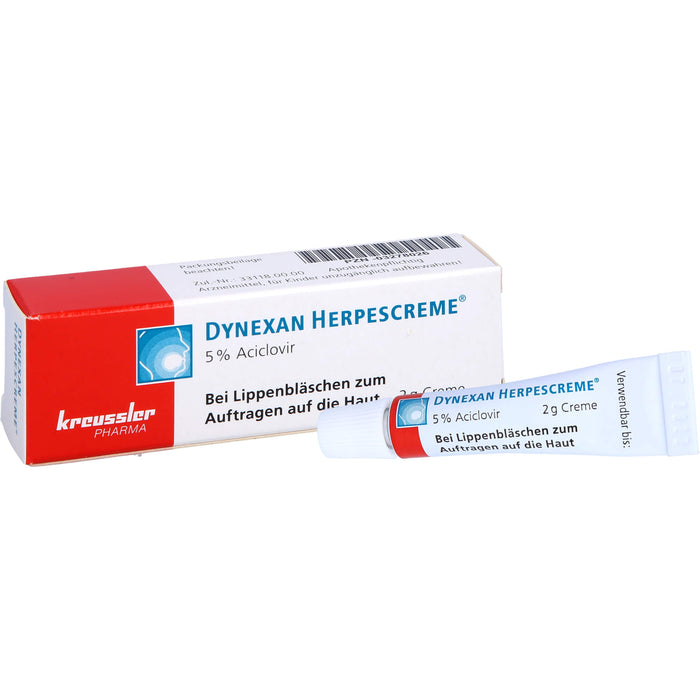 DYNEXAN Herpescreme mit 5 % Aciclovir bei Lippenbläschen, 2 g Crème