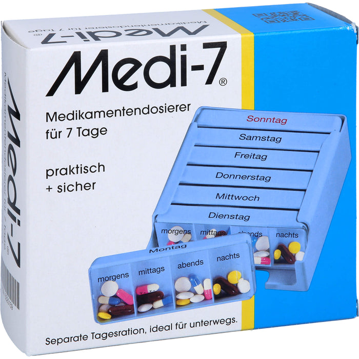 Medi-7 Medikamentendosierer für 7 Tage, blau, 1 pc Boîte