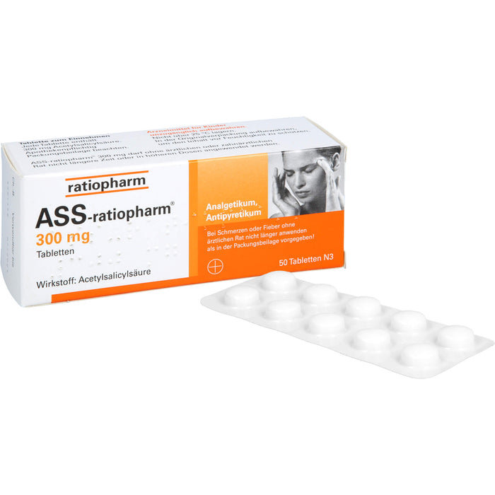 ASS-ratiopharm 300 mg Tabletten, 50 pc Tablettes