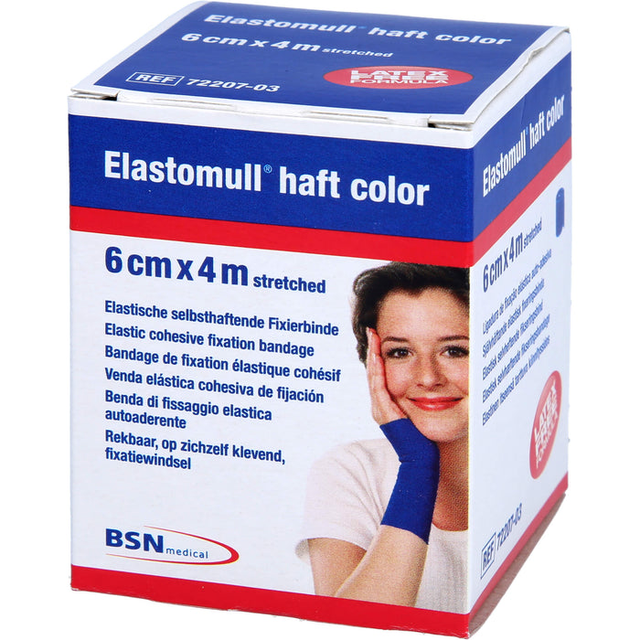 Elastomull haft 4mx6cm color blau, 1 St BIN