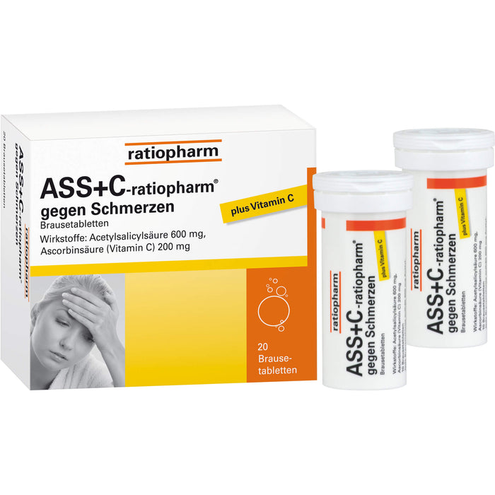 ASS+C-ratiopharm Brausetabletten gegen Schmerzen, 20 pcs. Tablets