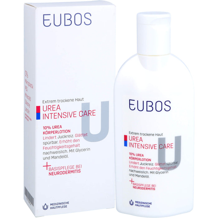 EUBOS Urea 10% Körperlotion für trockene Haut, 200 ml Lotion