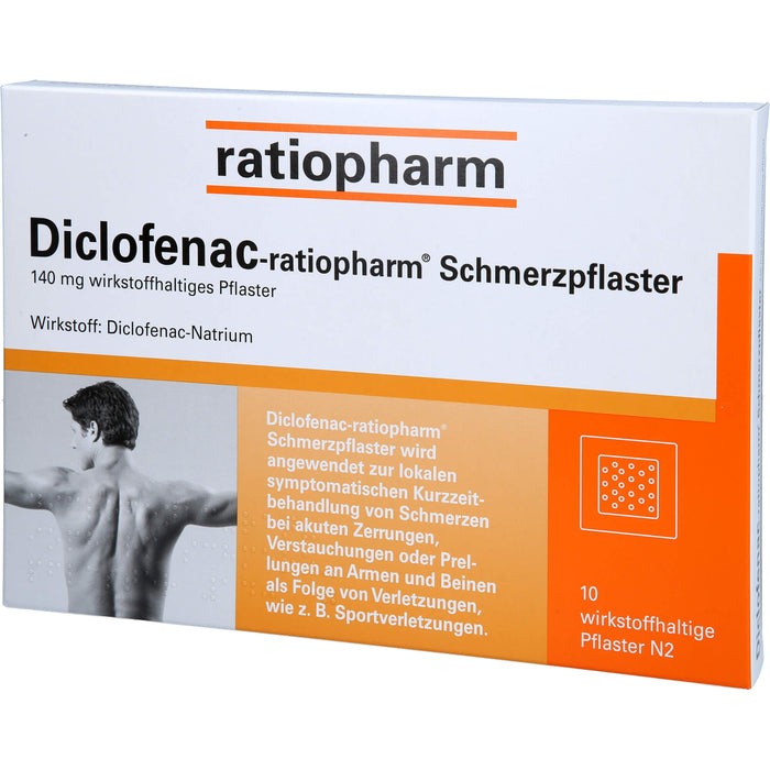 Diclofenac-ratiopharm Schmerzpflaster, 10 pc Pansement