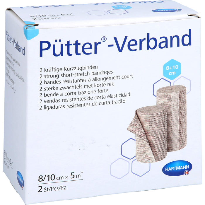 Pütter-Verband kräftige Kurzzugbinden 8 - 10 cm x 5 m, 2 pcs. Pack