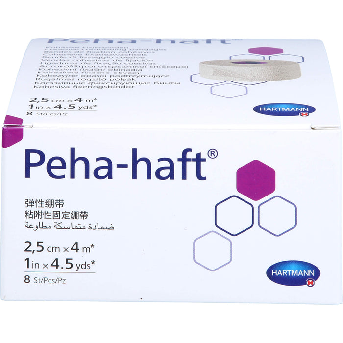 HARTMANN Peha-haft Latexfrei Fixierbinde 2,5 cm x 4 m, 8 pc Paquet