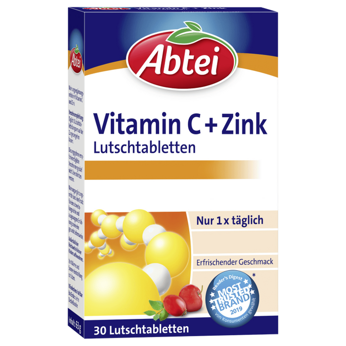 Abtei Vitamin C + Zink Lutschtabletten, 30 pcs. Tablets