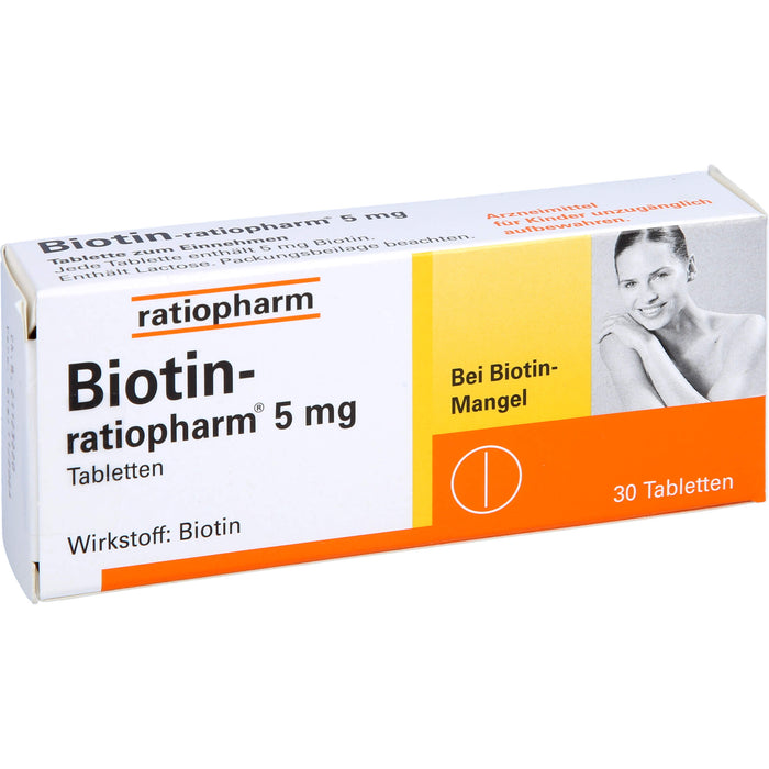 Biotin-ratiopharm 5 mg Tabletten bei Biotin-Mangel, 30 pc Tablettes